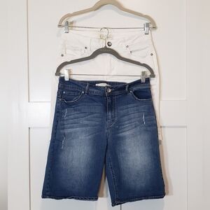 Est. 1946 (Lot of 2) Bermuda Shorts Stretch Blue White Patriotic Sz 8 Patriotic